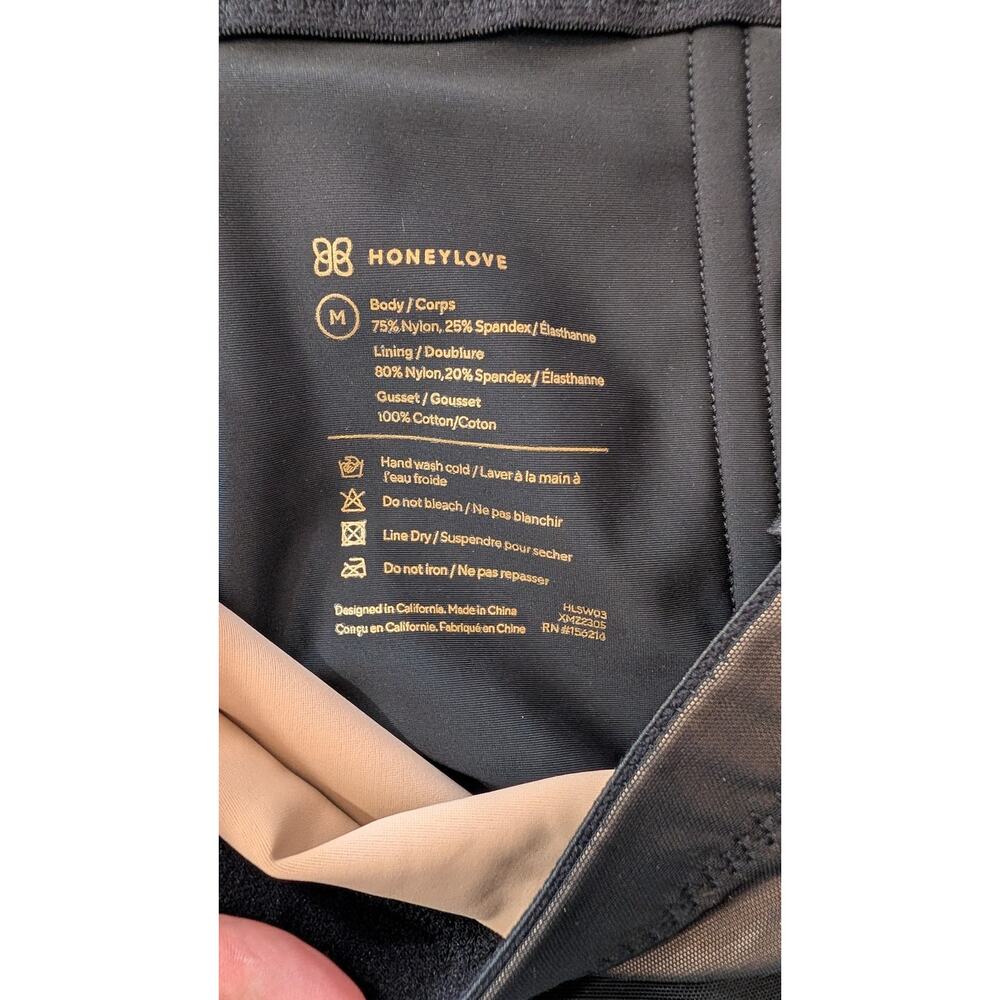 Honeylove SuperPower Short Shapewear Black Mid Thigh Sculpting Shorts M - Picture 3 of 4